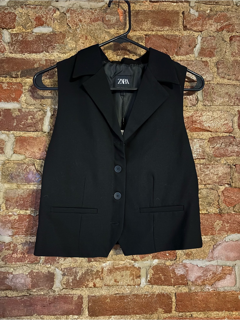 NWT Zara Black Sleeveless Tailored Vest
